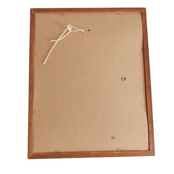 Tropical Palm Tree Watercolor Painting With Sunset Hues Island Beach Signed - Picture 4 of 6